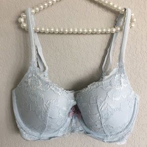 victorias secret lace bra 32D blue Demi